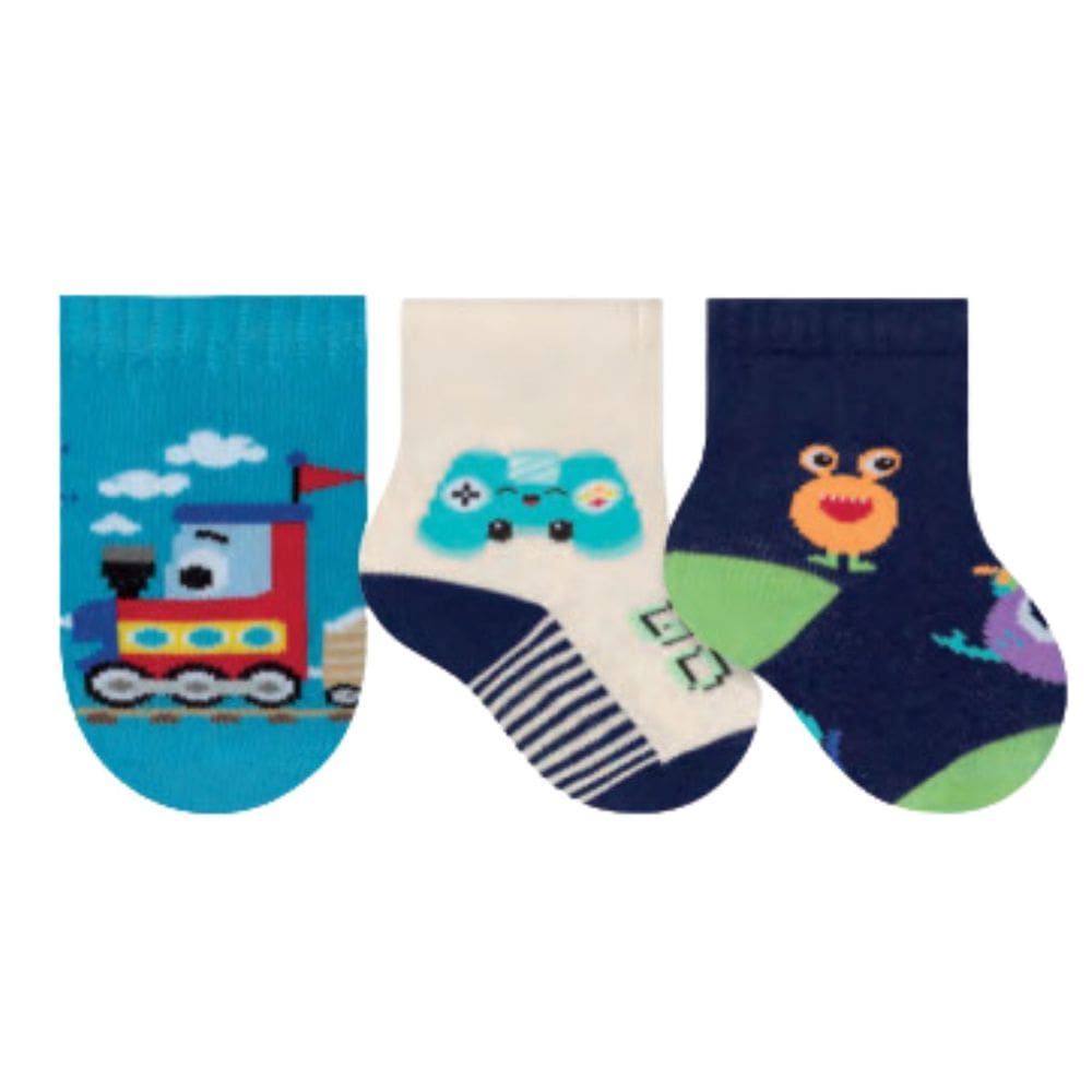Kit com 3 Pares De Meias Para Recém Nascidos De Menino Selene