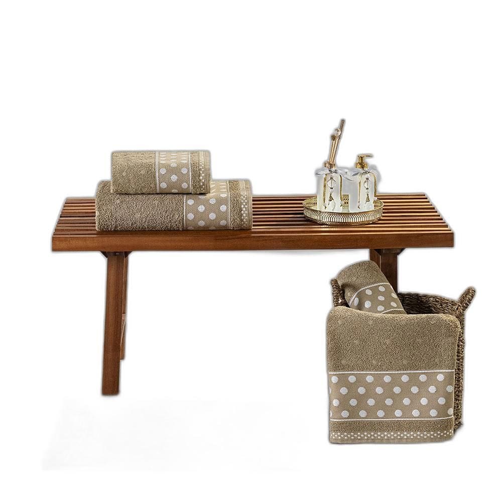 Jogo Banho Meggy Poá Bolinhas Toalhas Macias 100% Algodão 5