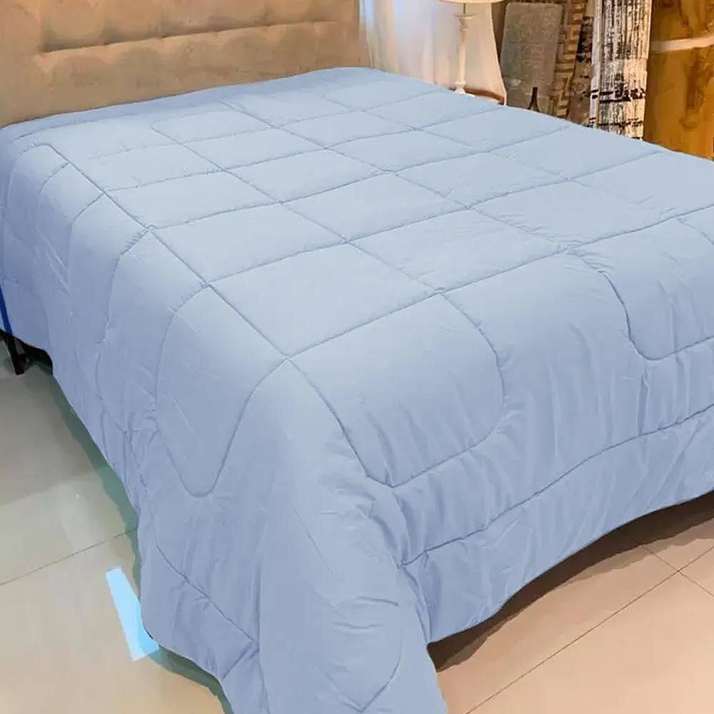 Edredom Solteiro King 200 Fios Previlege -Andreza Azul Brisa