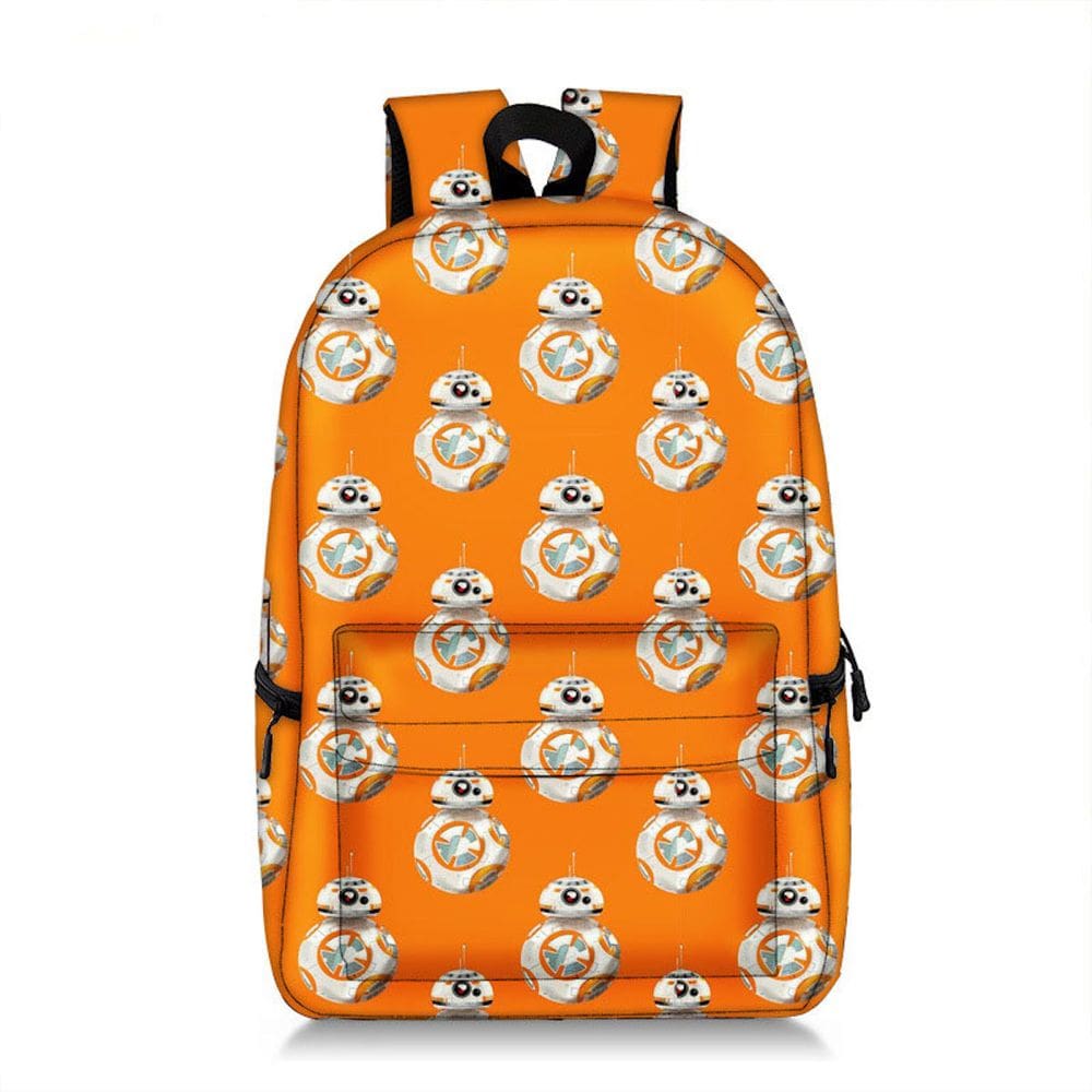 Mochila escolar Anime BB8 para crianças, mochila escolar casual