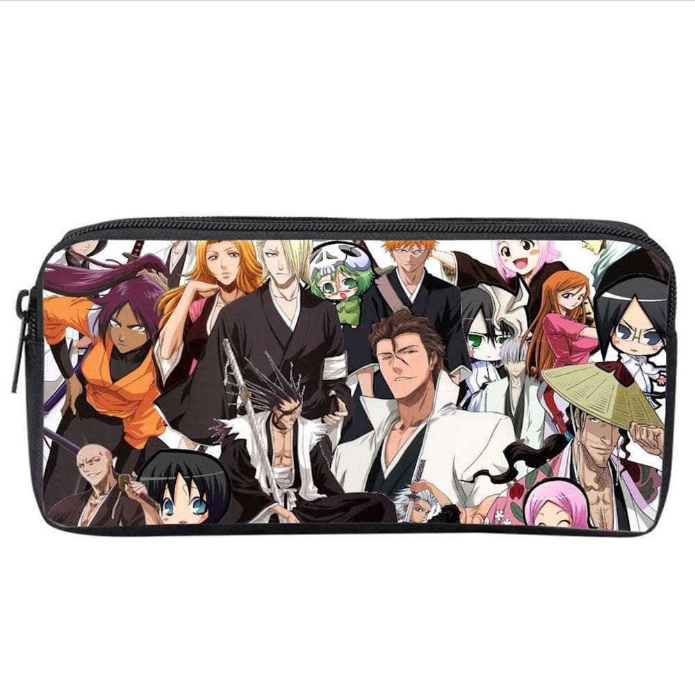 Estojo de lápis Bleachs Cartoon Anime em tela de grande capacidade