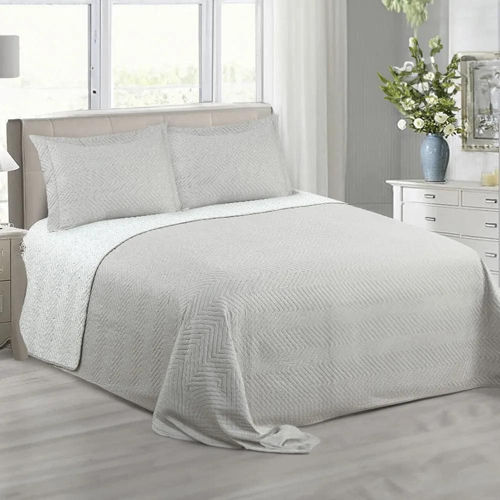 Kit Cobre Leito Casal Vintage - Sultan Estrela Cinza