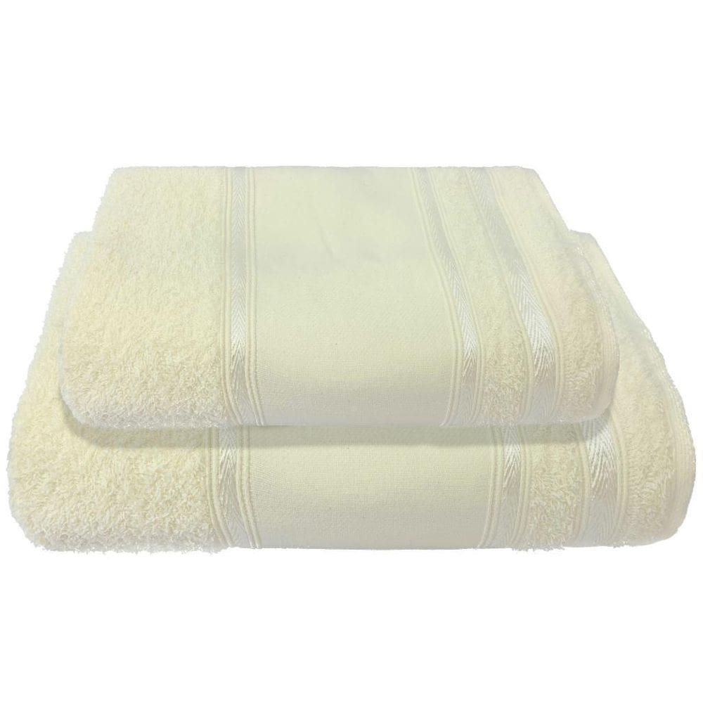 Kit 1 Toalha Banho + 1 Toalha De Rosto Para Pintura Marfim