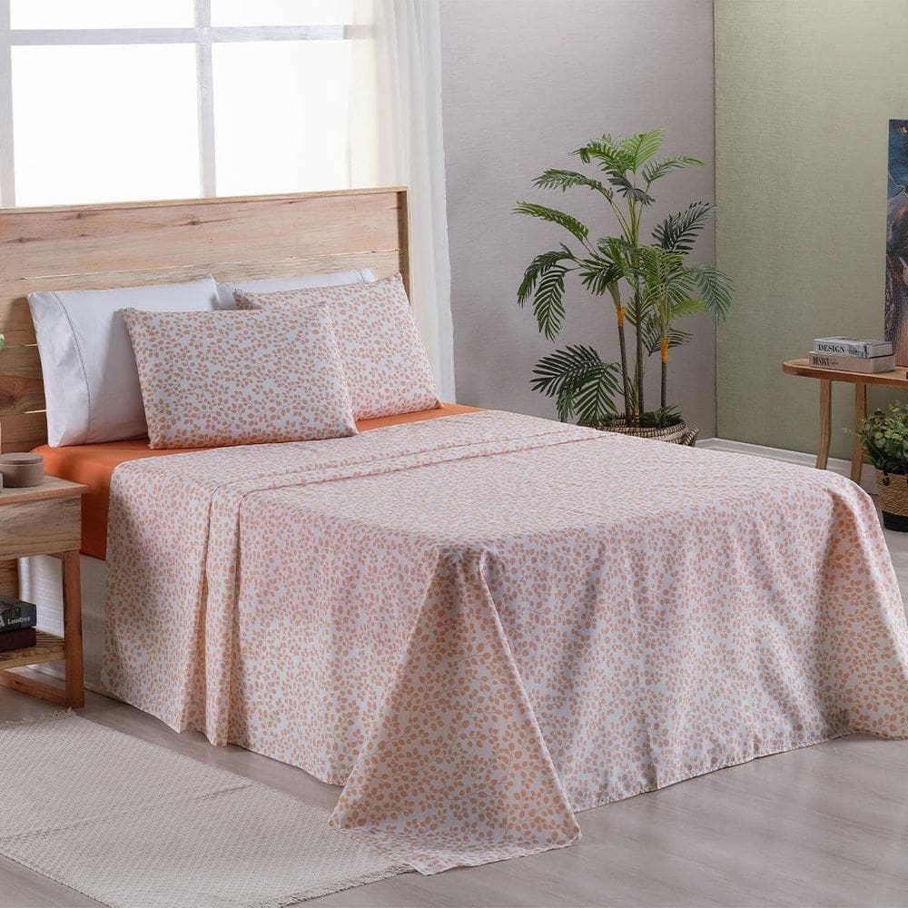 Jogo Lençol 4 Peças Casal Percal 180 Fios Home Style Lilith