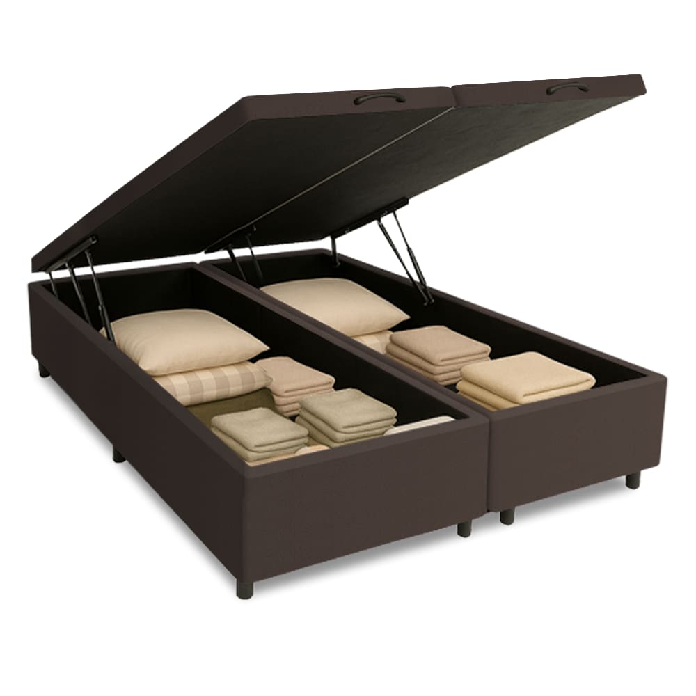 Cama Box com Baú Queen 1,58m com 41cm de Altura Prince Suede Marrom