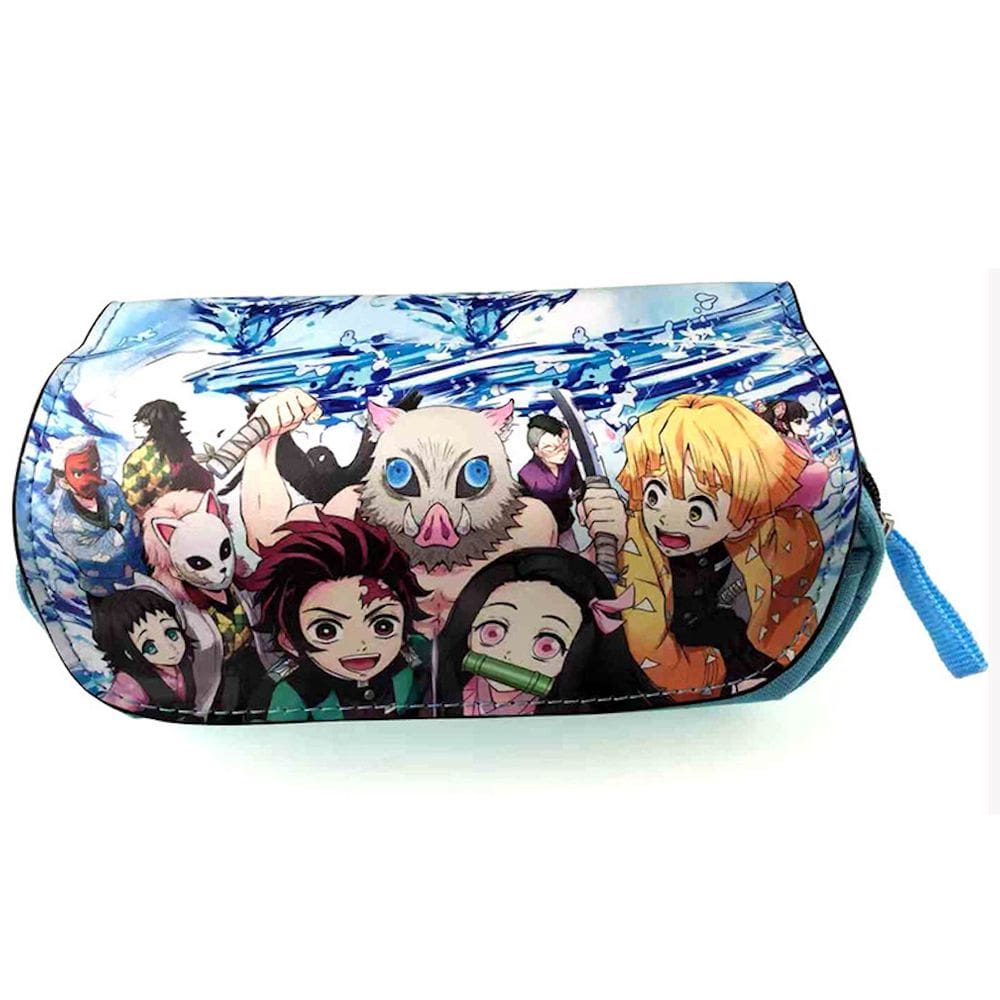 Bolsa de lápis Demons Slayers Cartoon Anime de grande capacidade