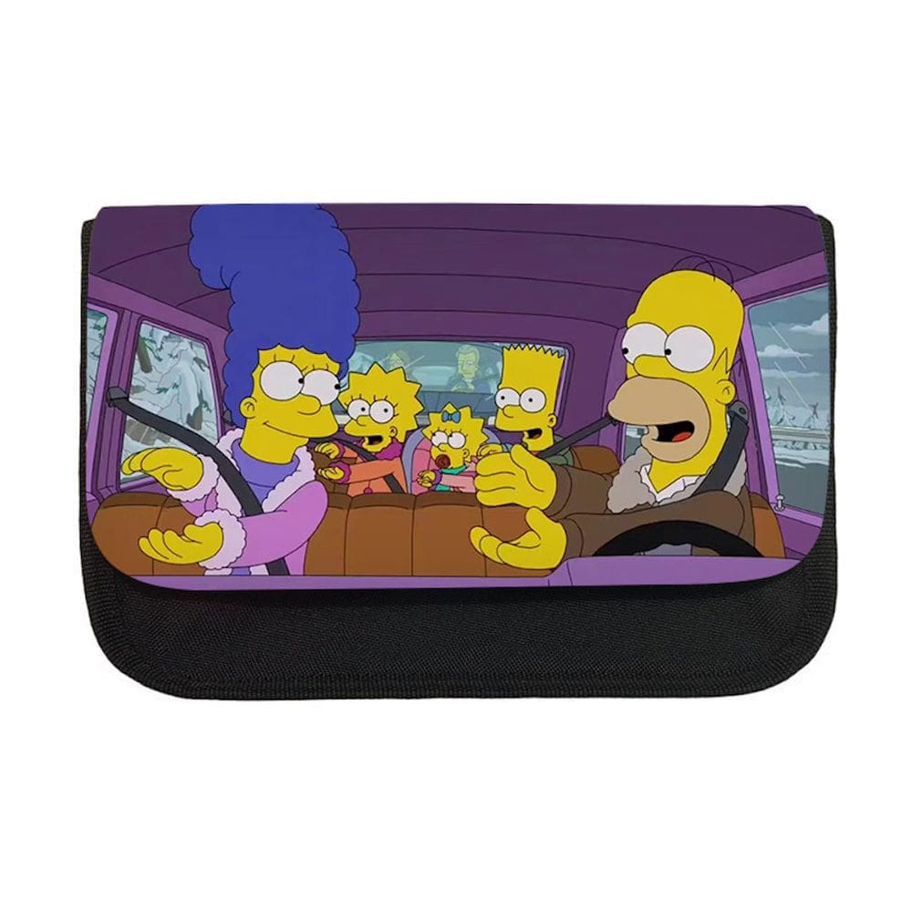 Estojo de lápis Simpsons Cartoon Anime de grande capacidade