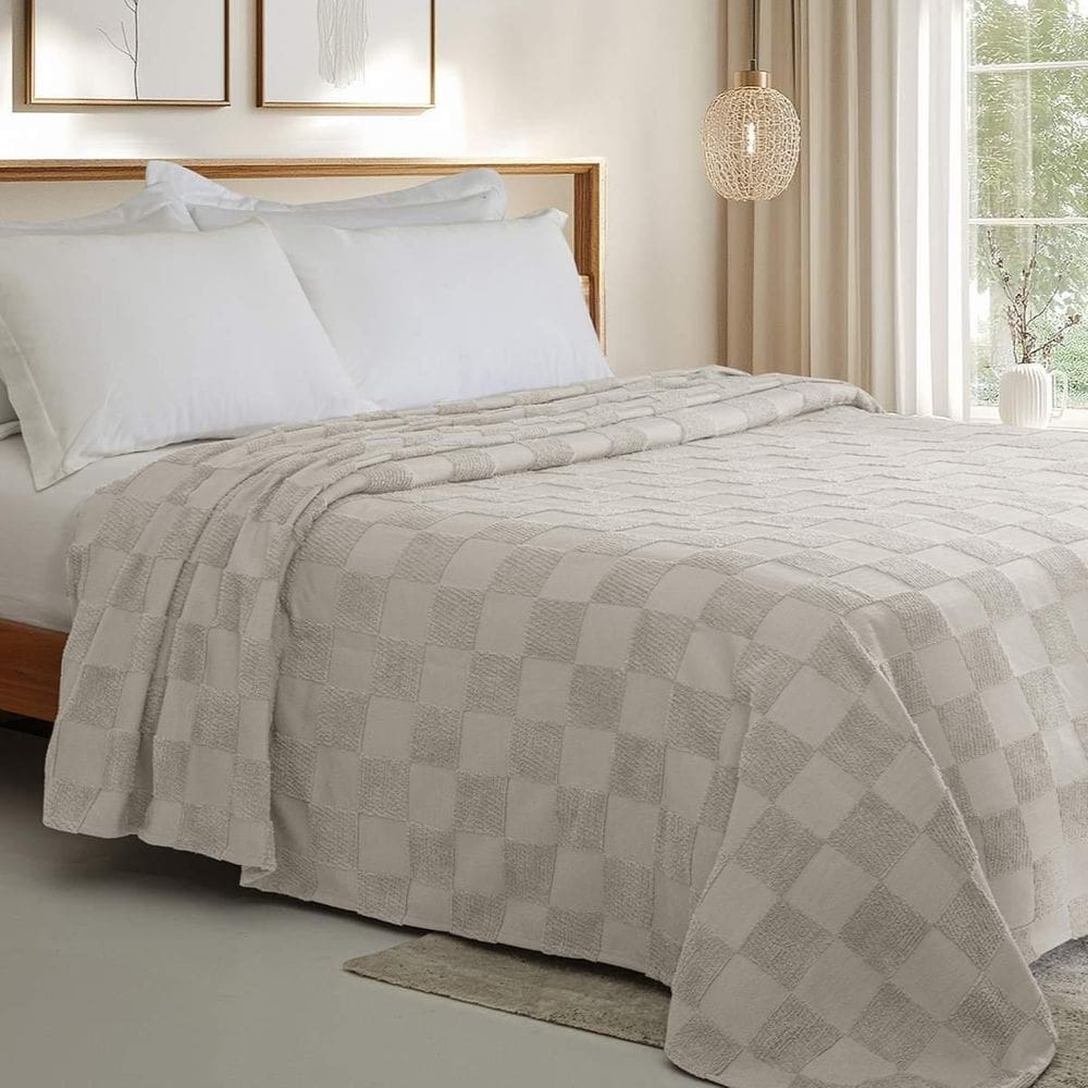 Colcha Chenille Jolitex Casal Nobre Toque De Algodão Bege