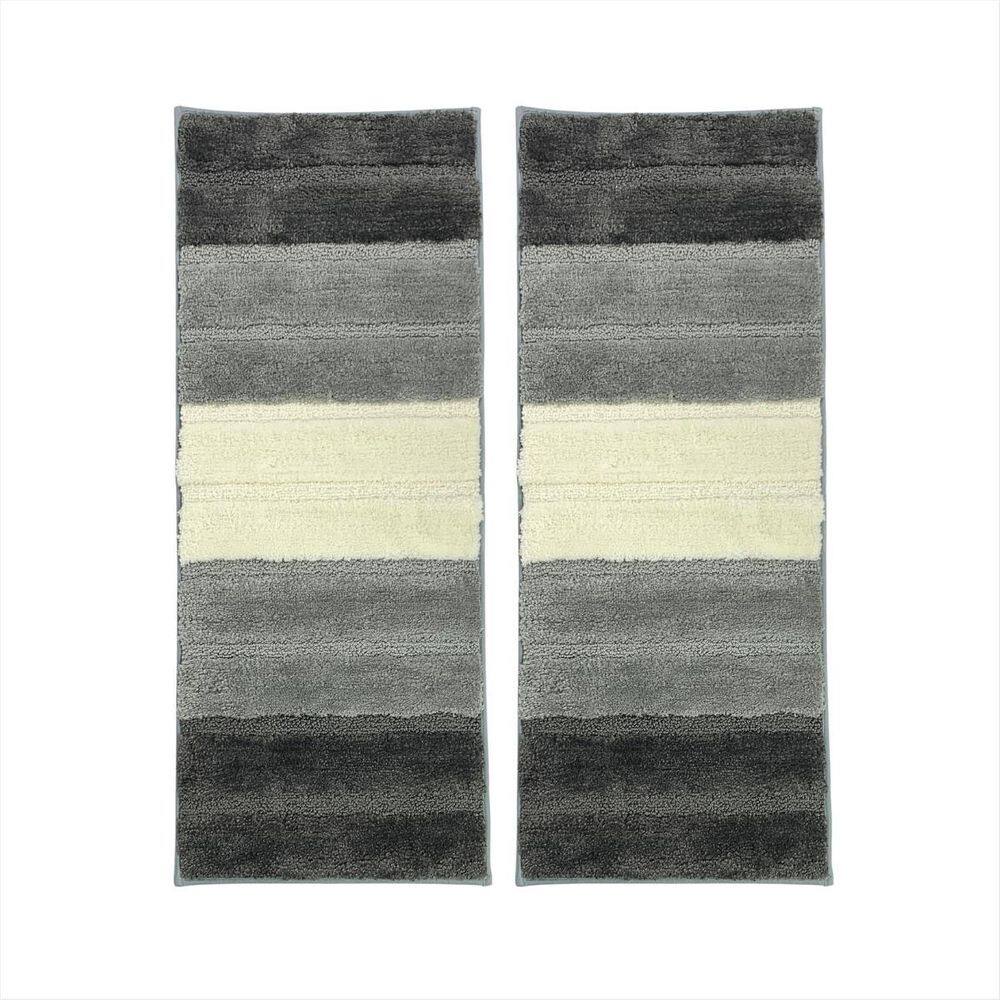 Tapetes Passadeiras Cinza 40X100Cm Base Polipropileno Microf