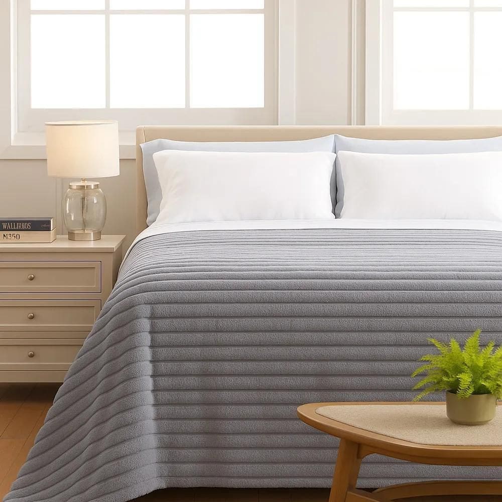 Cobertor / Manta Solteiro Quebec - Andreza Cinza