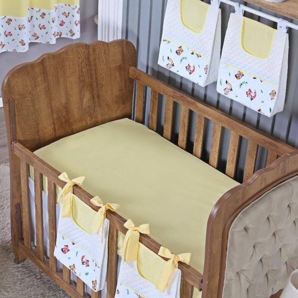 Lençol Berço Americano Elástico Percal Algodão Liso Menino