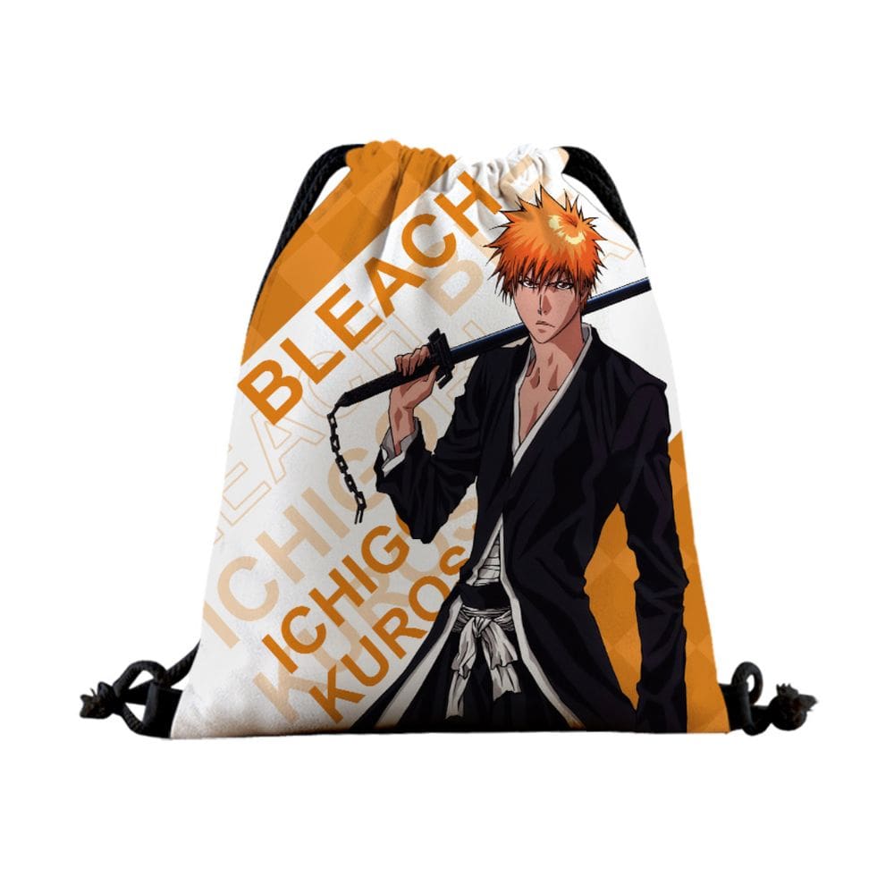 Bolsa com cordão Bleachs Kurosakis Ichigos para crianças 39x32cm