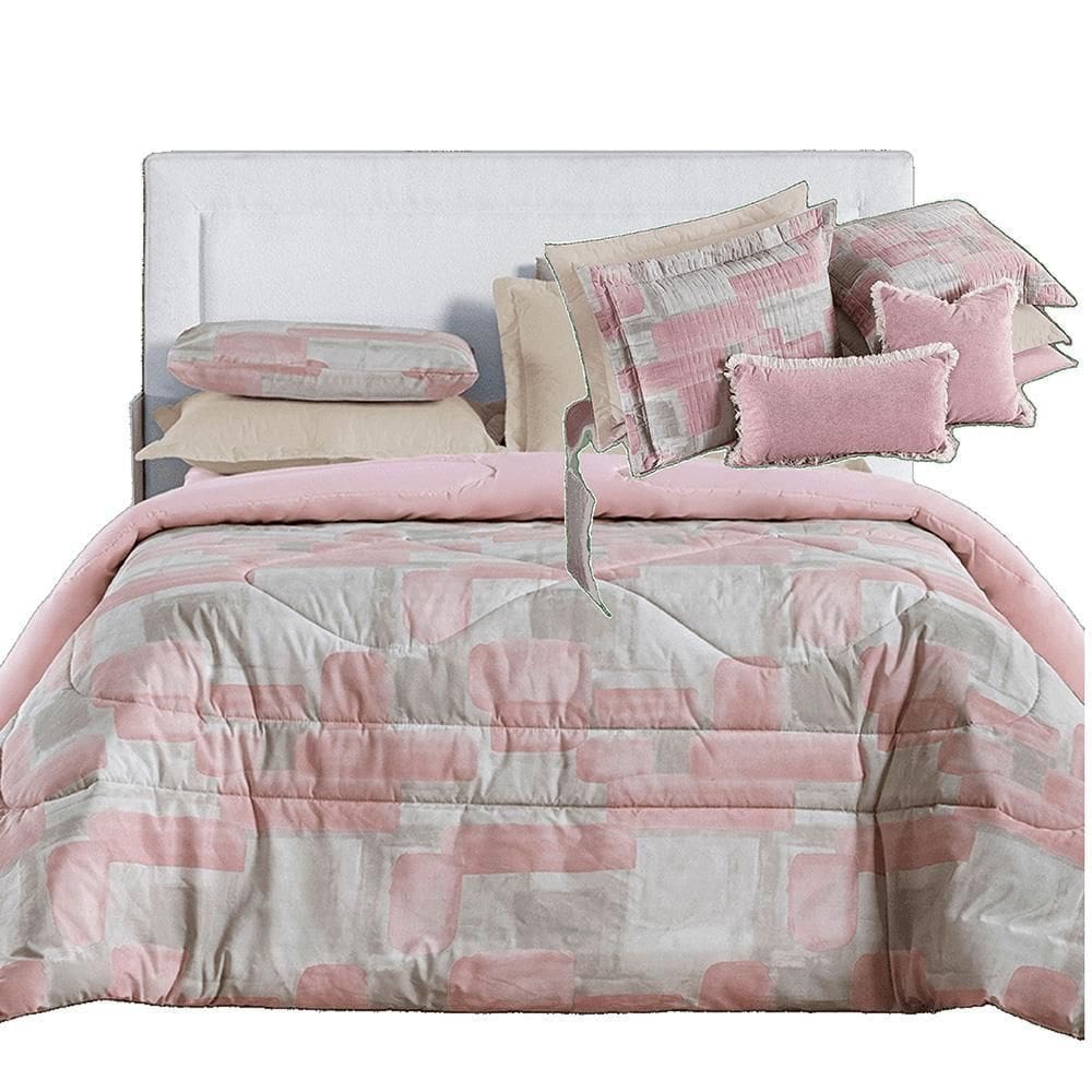 Kit Coordenado Edredom E Cobre Leito Sensuale King Quadri 4