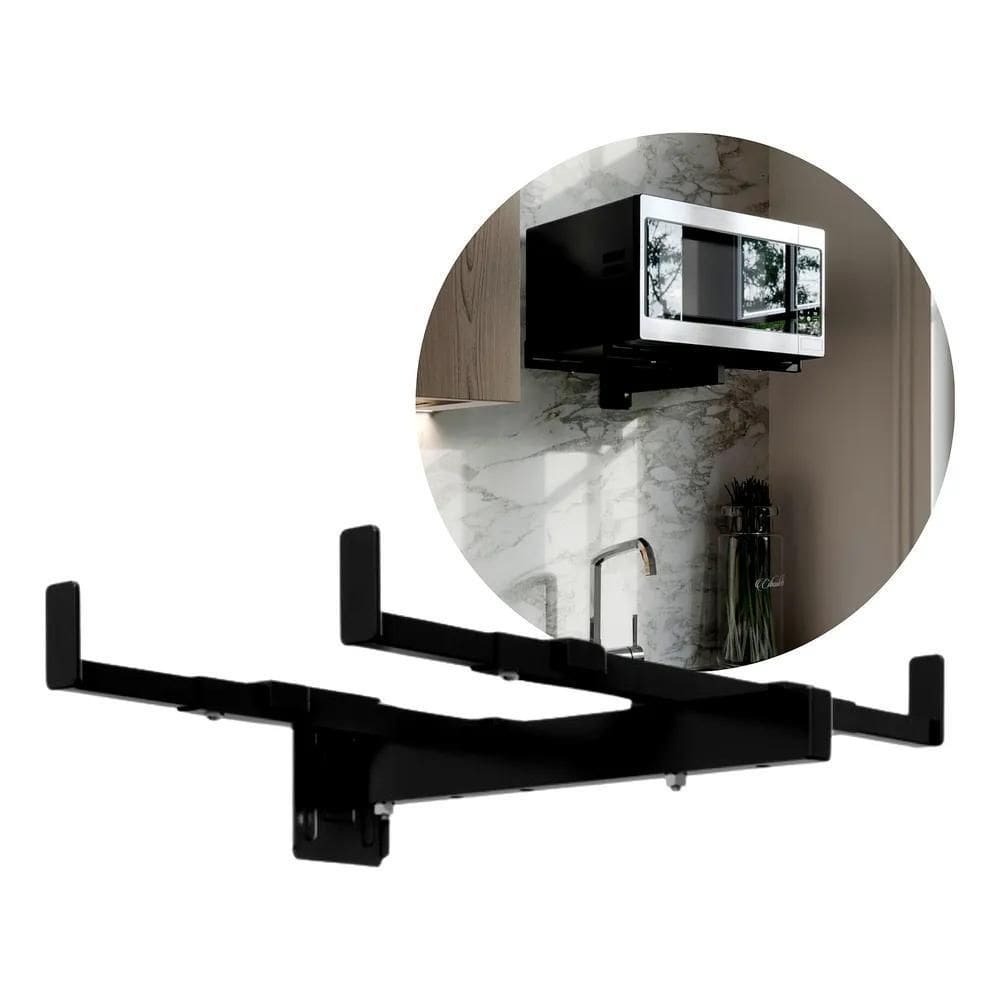 2X Suporte Microondas E Forno Eletrico Parede Aço Carbono