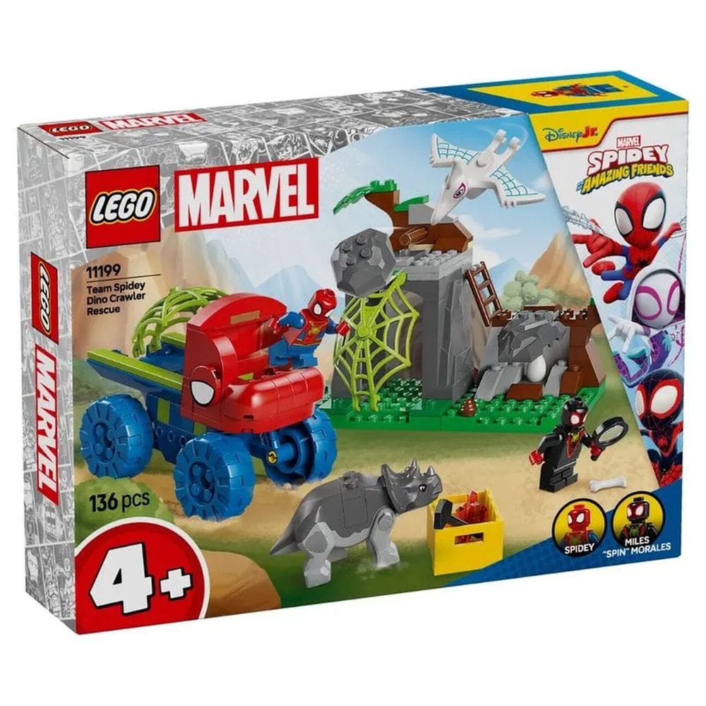 Lego Marvel Spidey Equipe Dino Ao Resgate 136 Peças - 11199