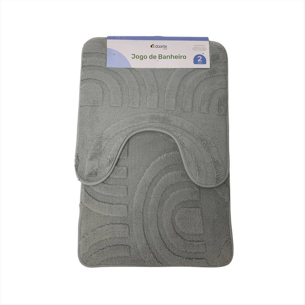Jogo Tapete Piso Banheiro Absorvente Antiderrapante Box 2Pcs