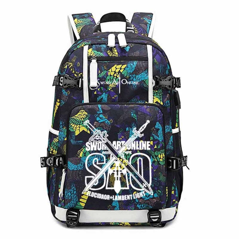 Mochila Sword Art Online Kirito Cartoon Kids School 30x15x47cm