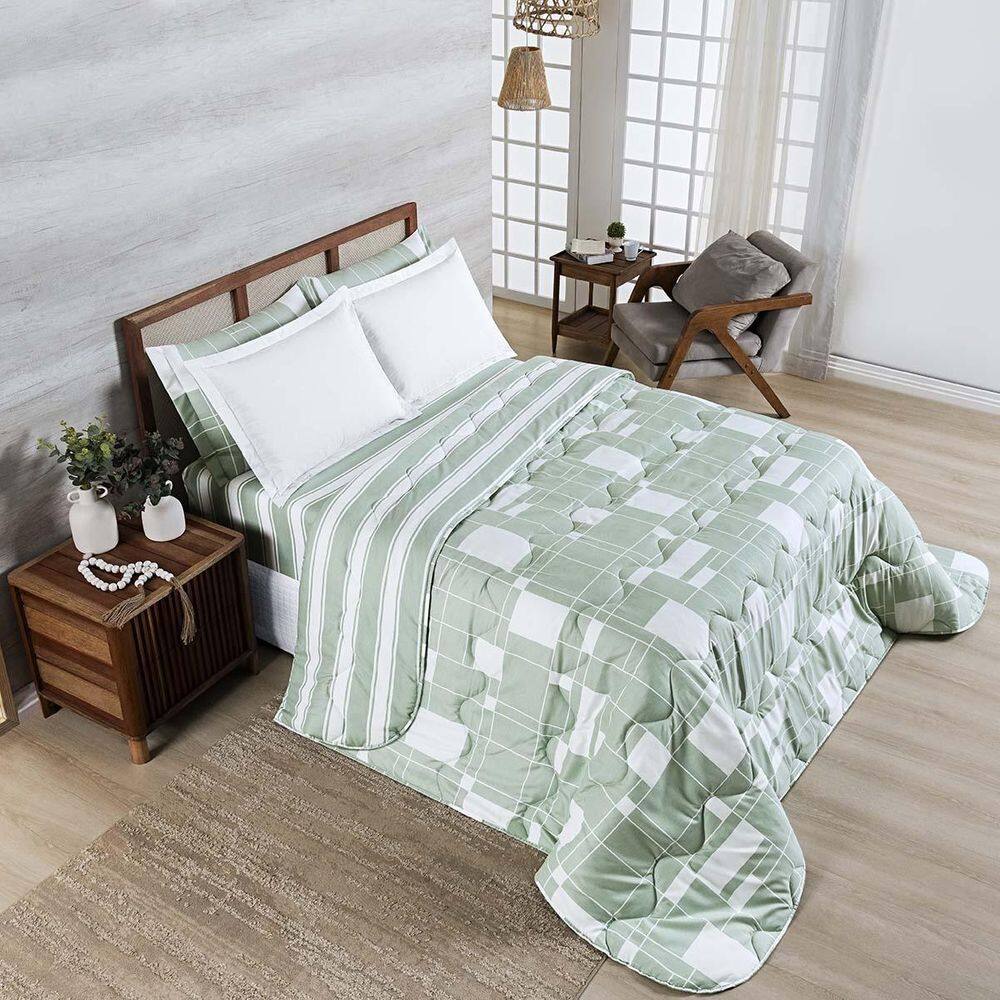 Edredom Cobertor Belle Super King 400 Fios Dupla Face Verde