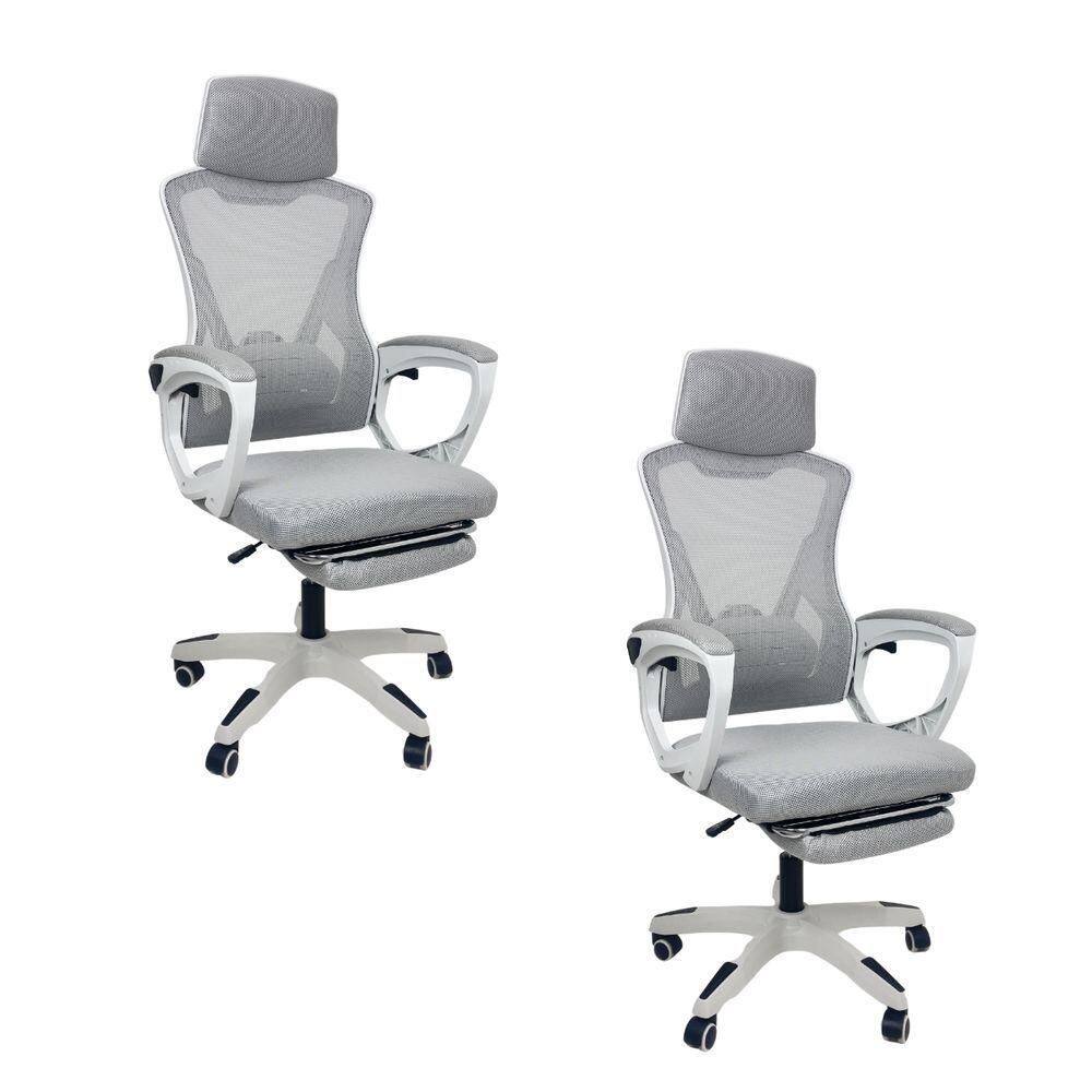 Kit 2 Cadeira De Escritório Presidente Executiva Oficial Supreme Cinza