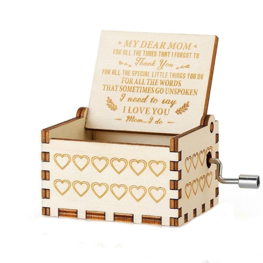 Caixa de música My Dear Mom Wood, tema de anime, presente de Dia das Mães