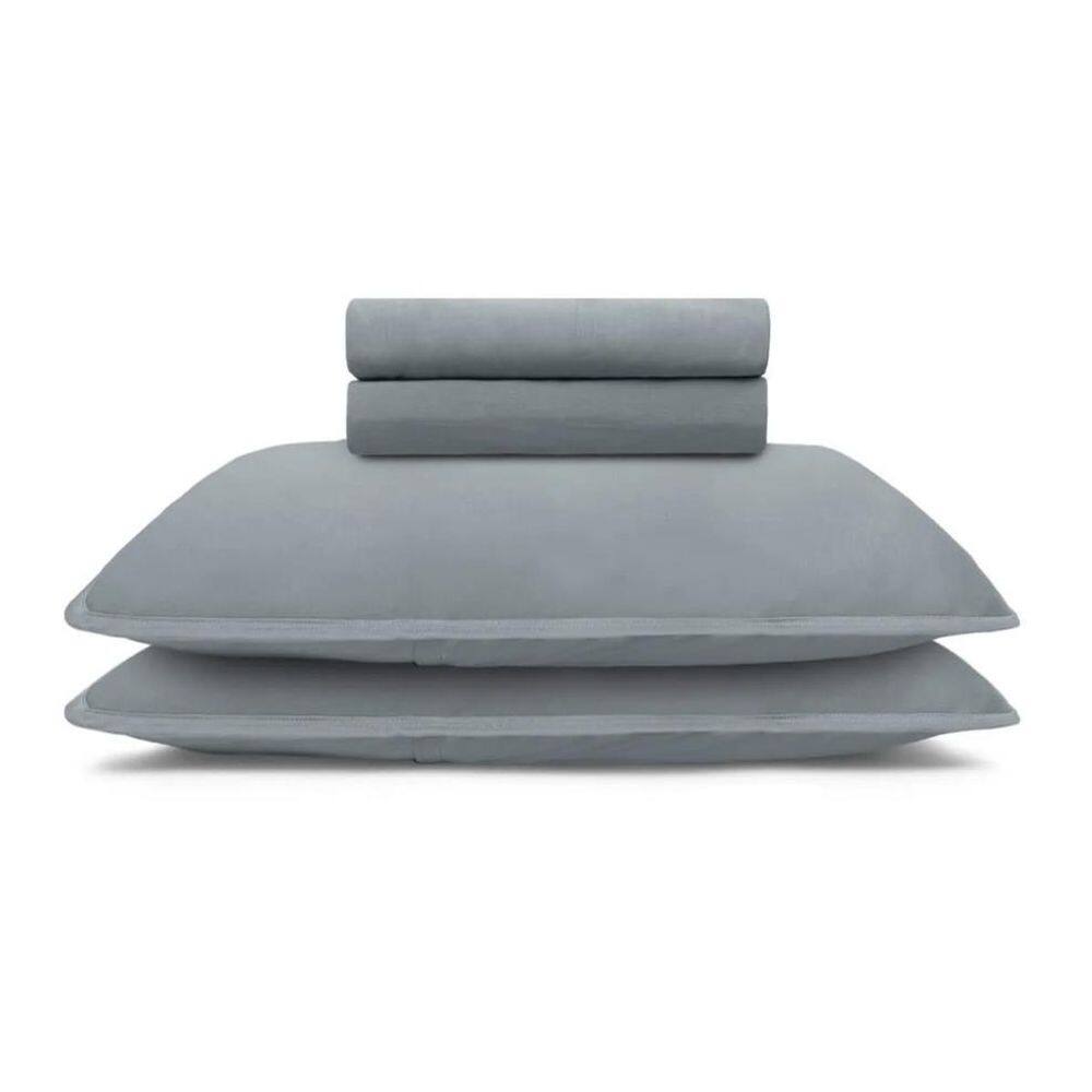 Jogo De Cama Queen Malha 100% Bambu Natural Buettner 4Pçs