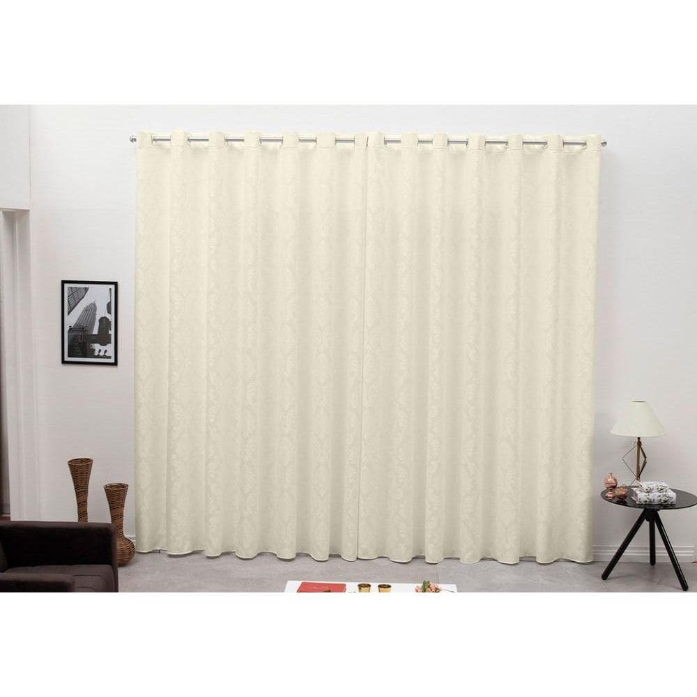 Cortina Tecido Jacquard Pérola 2,80X1,30 Sala Quarto Cozinha
