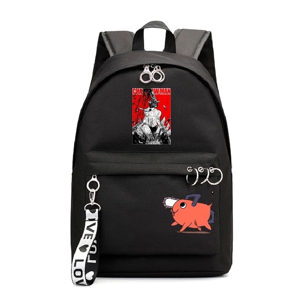 Mochila escolar Anime Schoolbag Chainserras para crianças