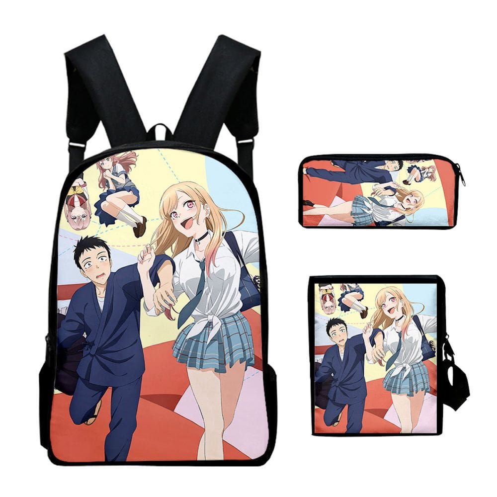 Conjunto de mochilas My Dress Up Darlings Cartoon Kids School 3 unidades