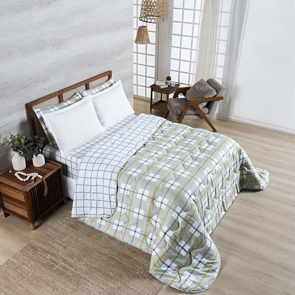 Edredom Cobertor Belle Super King 400 Fios Dupla Face Verde