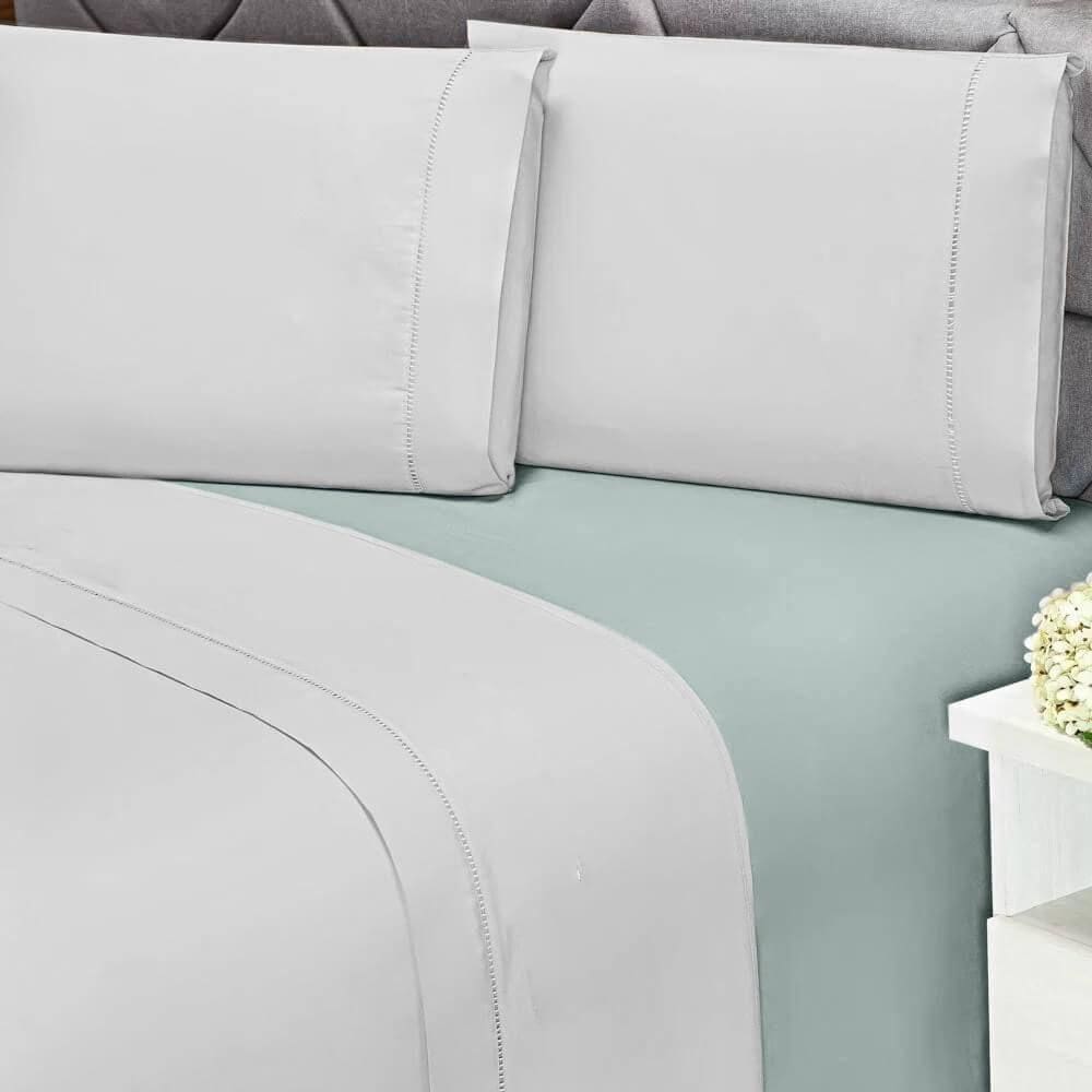 Lençol Queen Elástico 180 Fios 100% Algodão Premier Andreza