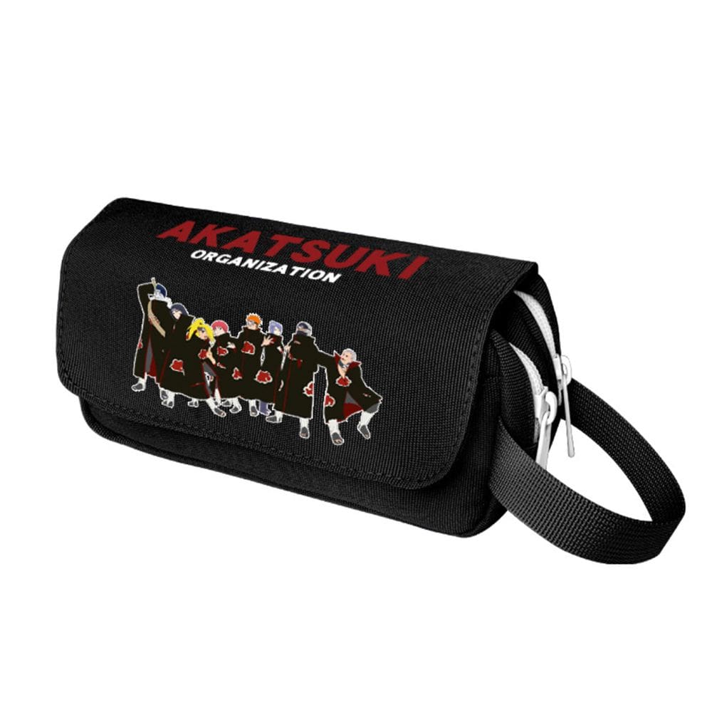 Estojo de lápis portátil Akatsuki Canvas de grande capacidade