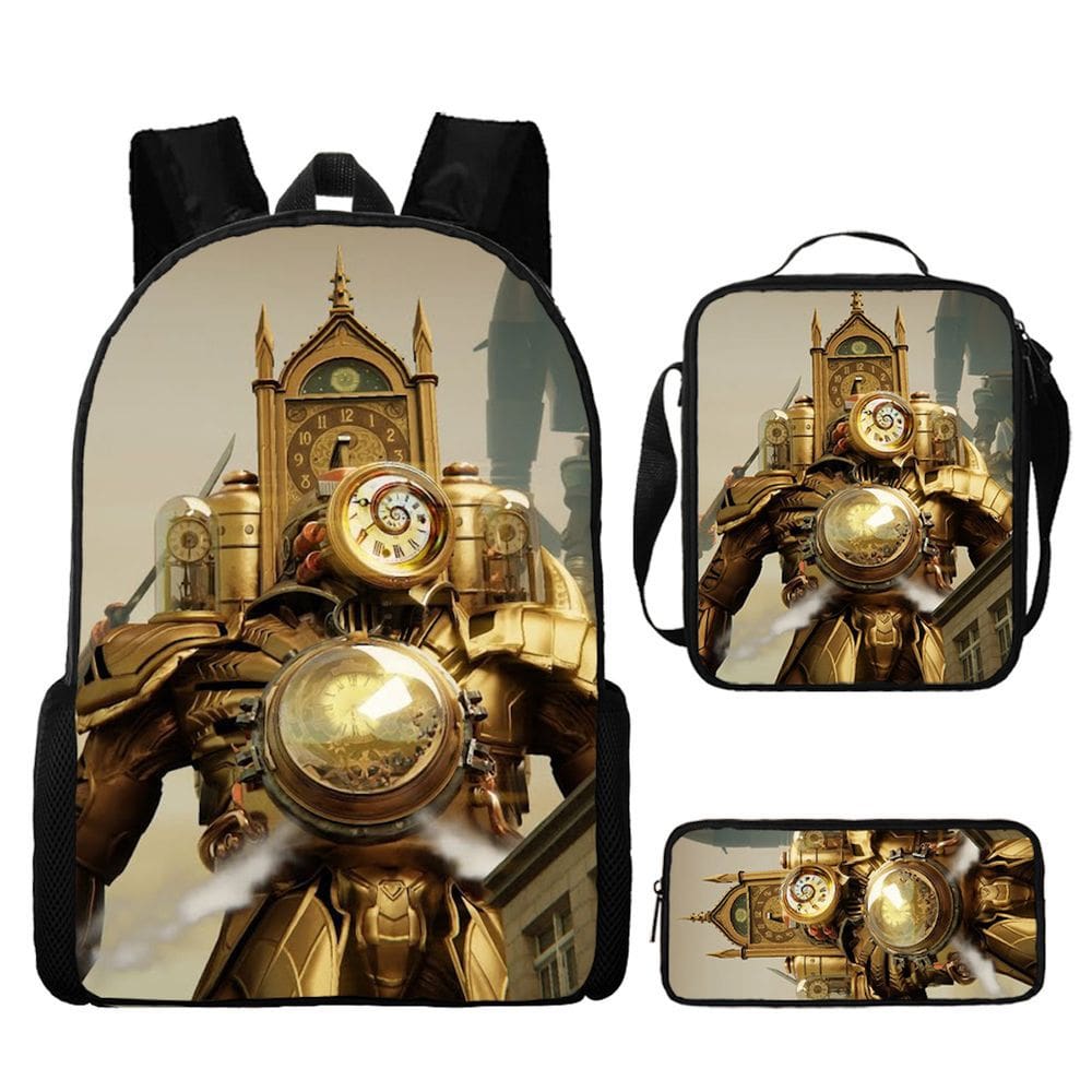 Conjunto de mochilas Titans Clocks para crianças e escolas, 3 unidades