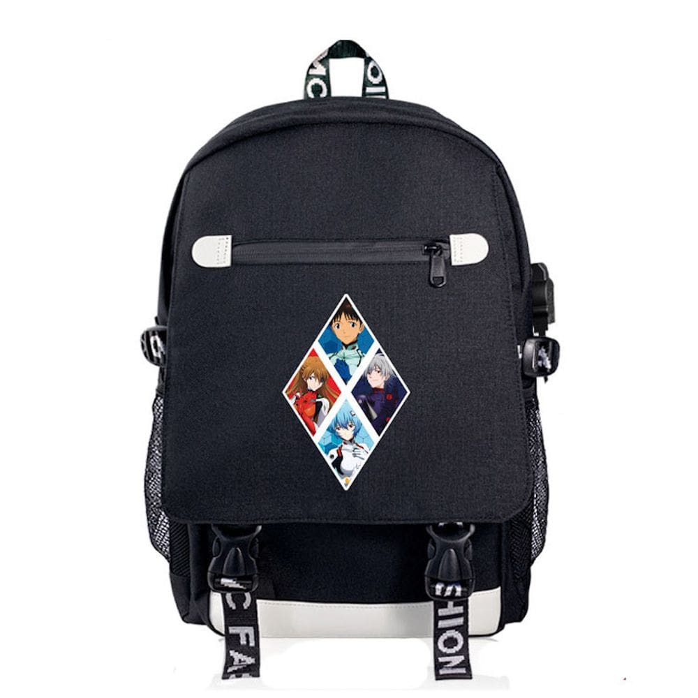 Mochila escolar de anime Ikari Shinji para crianças