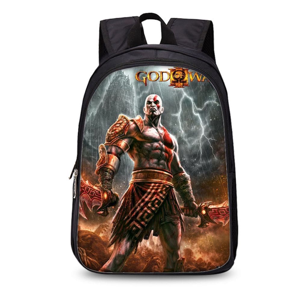 Mochila Gods Of Wars Kratos Kids School Nylon 27x17x35cm