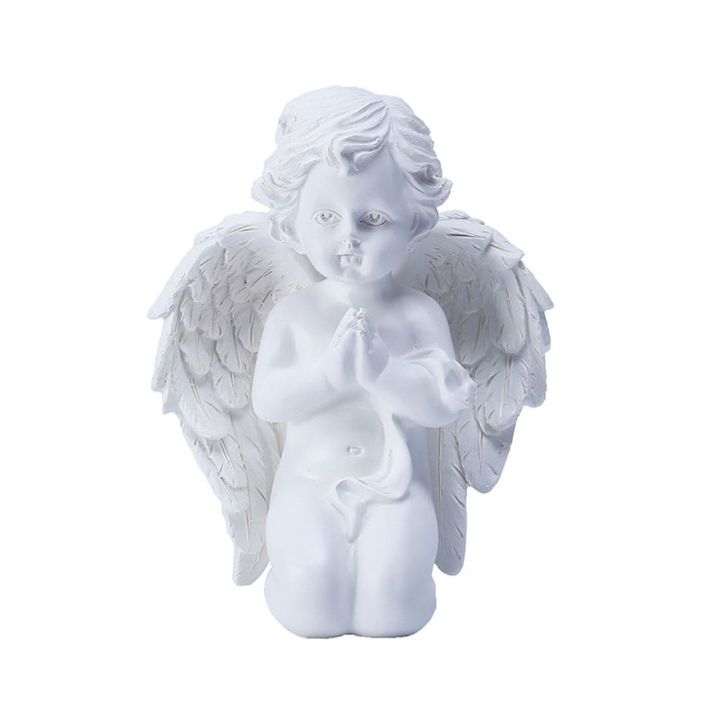 Estatueta, escultura, estátua, oração religiosa, resina de anjo