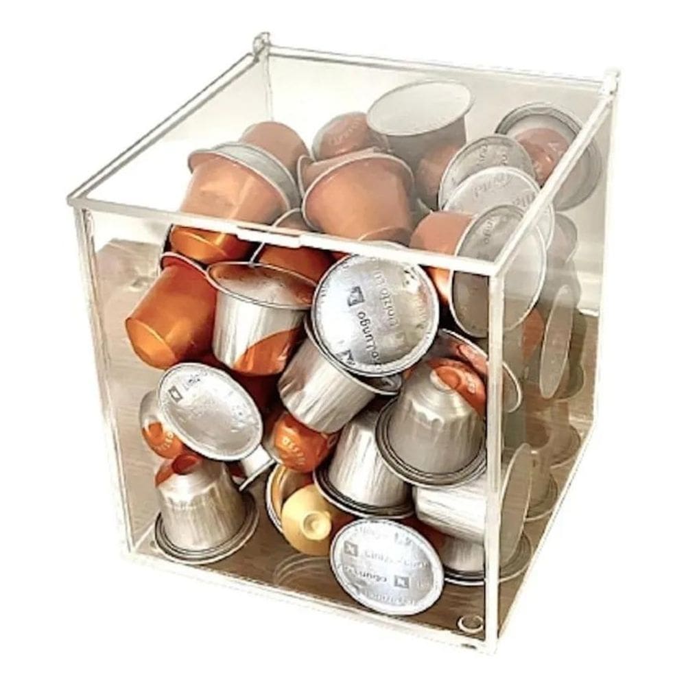 2X Caixa Acrílica Organizador De Cápsulas Café Nespresso Cor