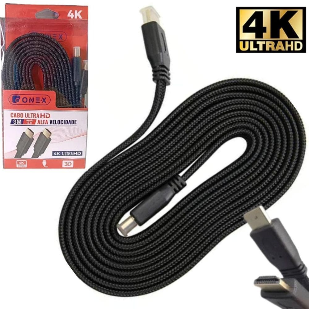 Cabo Hdmi Premium 3M Ultra Hd 4K Computador Tv Filmes
