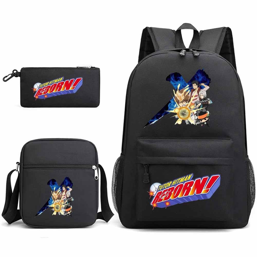 Conjunto de mochilas Hitmans Reborns Anime School 3 unidades/lote para crianças