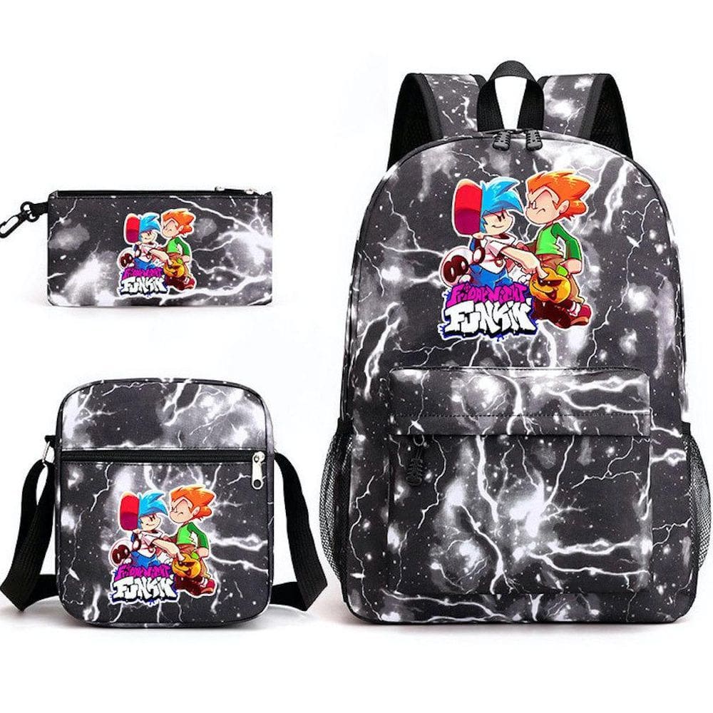 Conjunto de mochilas Black Fridays Nights Anime Canvas School