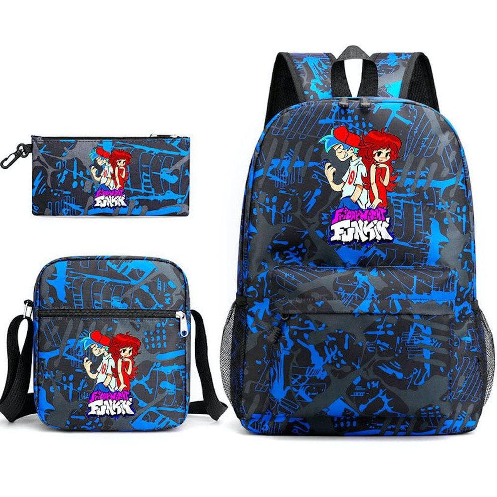 Conjunto de mochilas Black Fridays Nights Satchel Anime para crianças