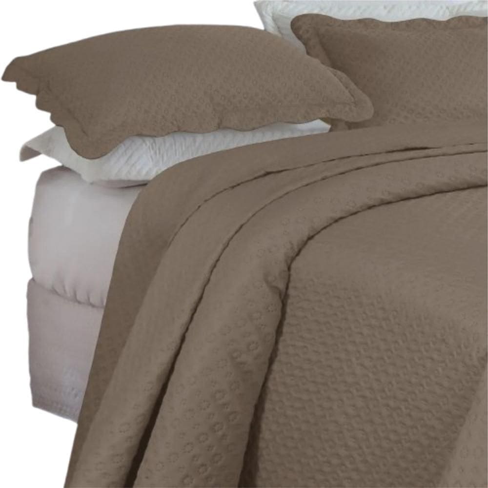 Colcha Queen Bouti Dupla Face 03 Peças - Marrom