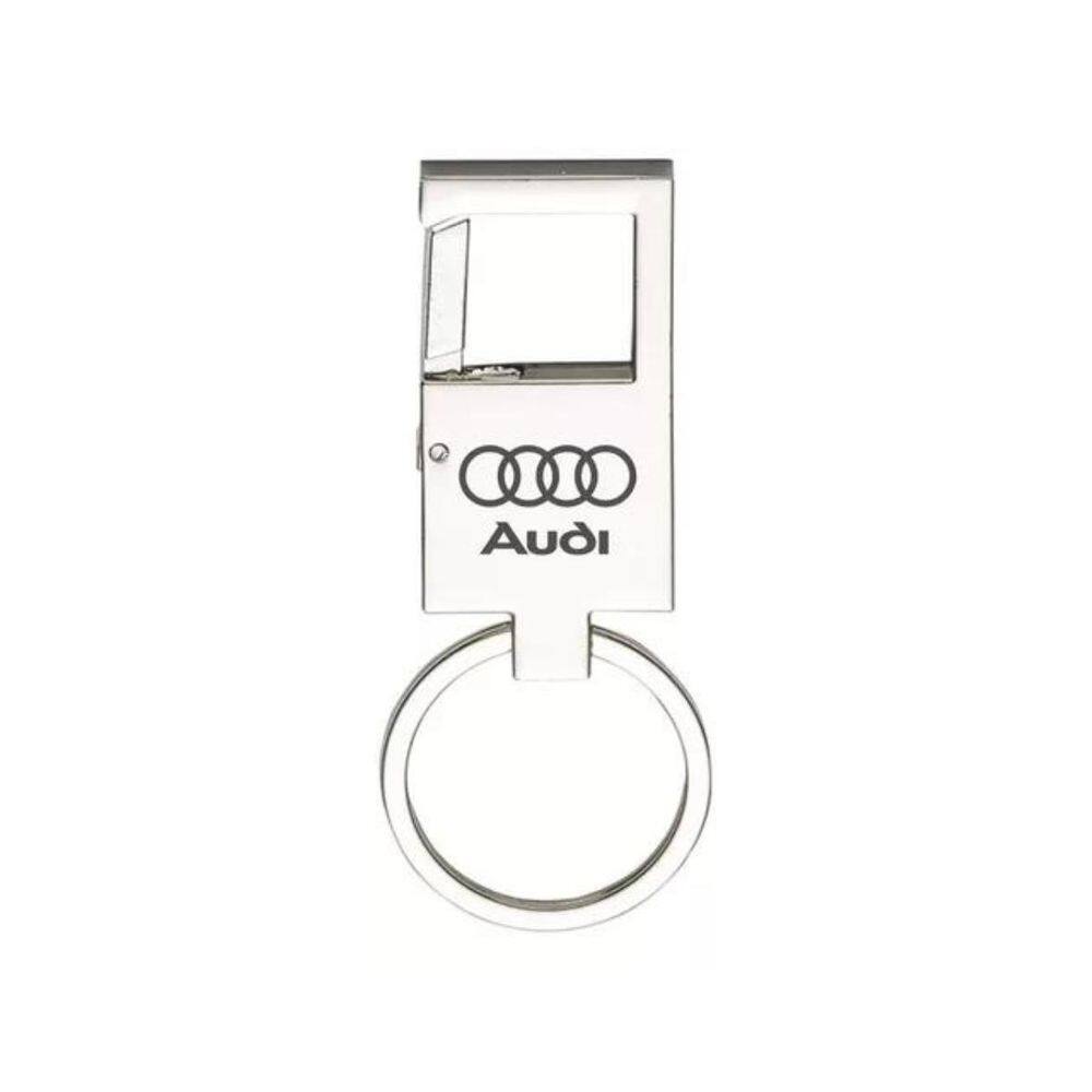 Chaveiro Metal Espelhado Mosquetão Para Audi - E