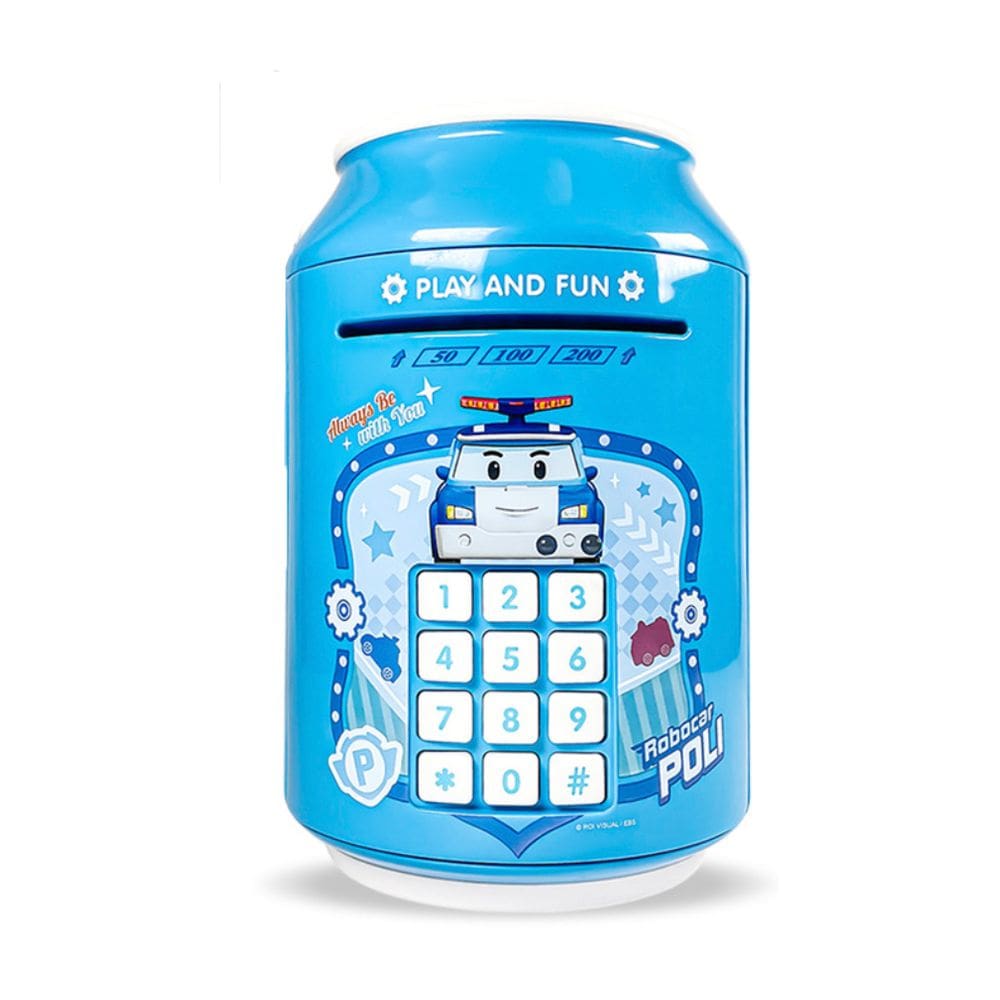 Cofrinho transformado em forma de carro de polícia para crianças em resina de 19 cm