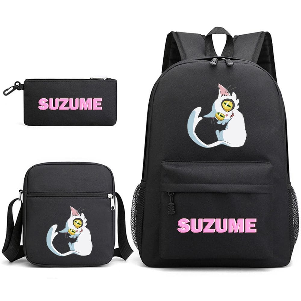 Conjunto de mochilas escolares Suzumes no Tojimaris Daijins Cartoon Kids