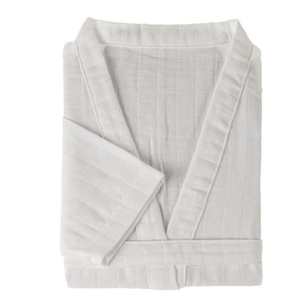 Roupão Fio Cardado Lino Branco M Karsten