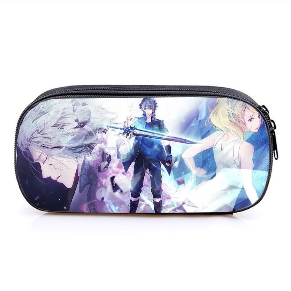 Bolsa de lápis Finals Fantasy DoubleLayer Cartoon Anime Canvas