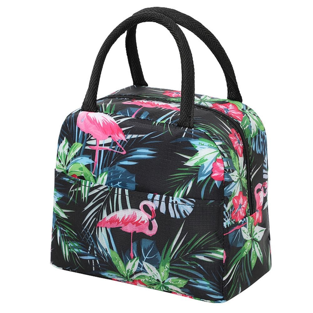 Lancheira Flamingo Anime Tote Oxford reutilizável à prova de vazamentos