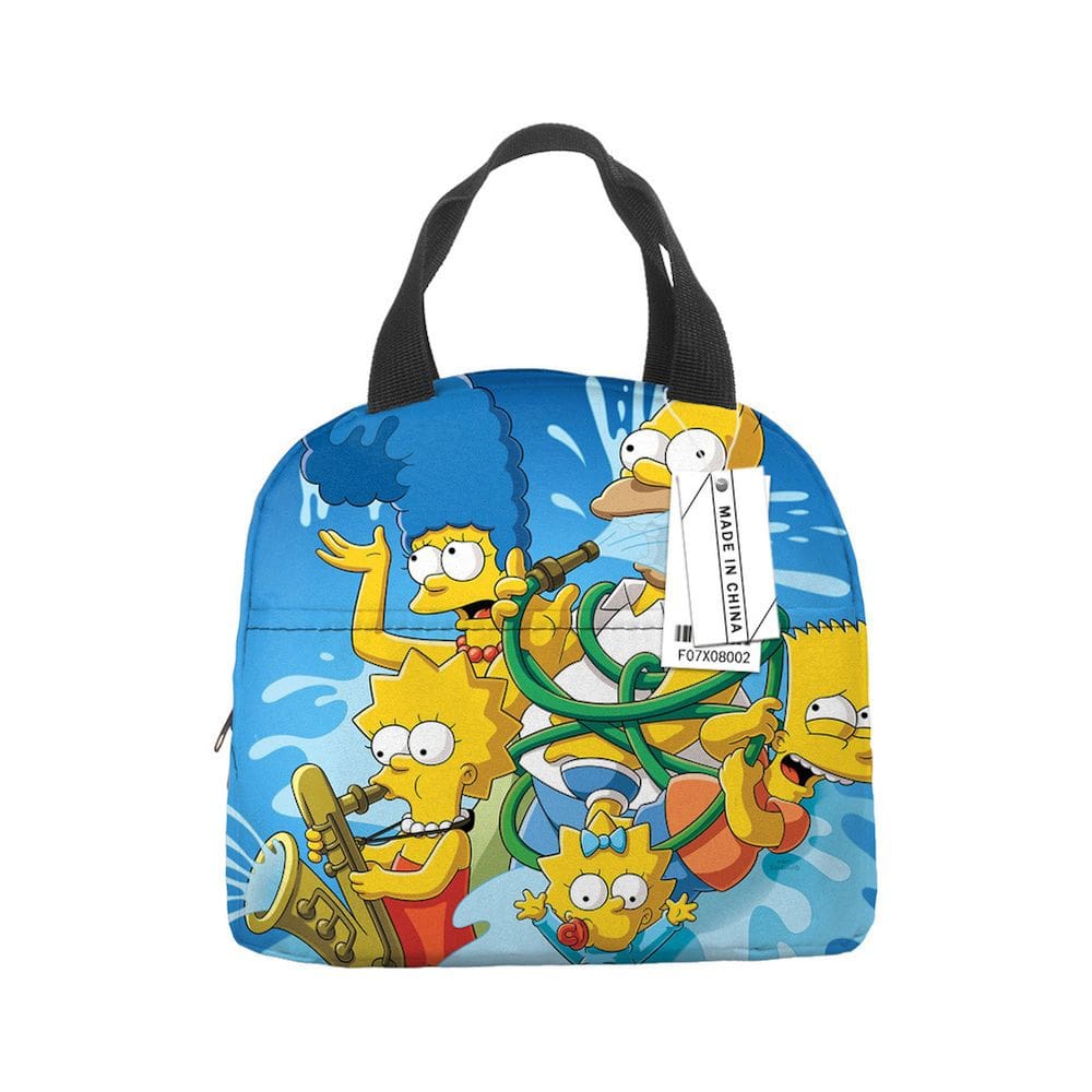 Lancheira Simpsons Anime Tote Oxford reutilizável à prova de vazamentos