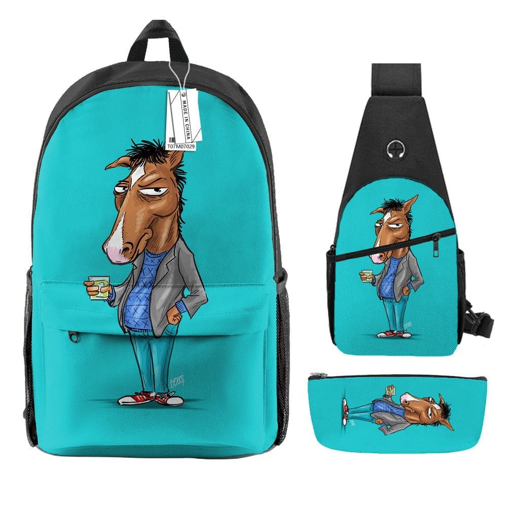Conjunto de mochilas BoJacks Horsemans Anime School 3 unidades/lote