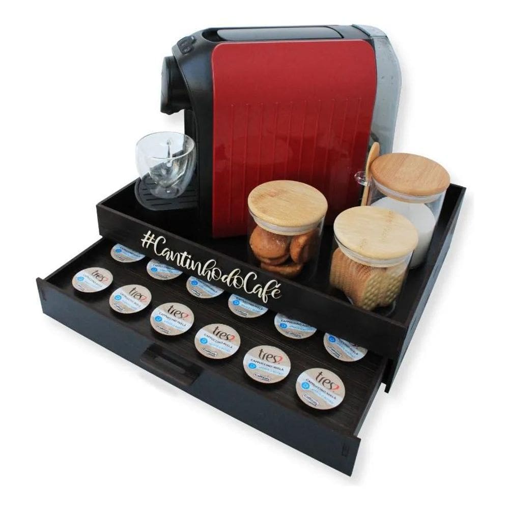 2X Café Bandeja Porta Capsulas 3 Corações Apoio Organizador